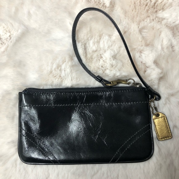 Authentic Coach LARGE Black Patent Clutch Wristlet - Picture 3 of 3